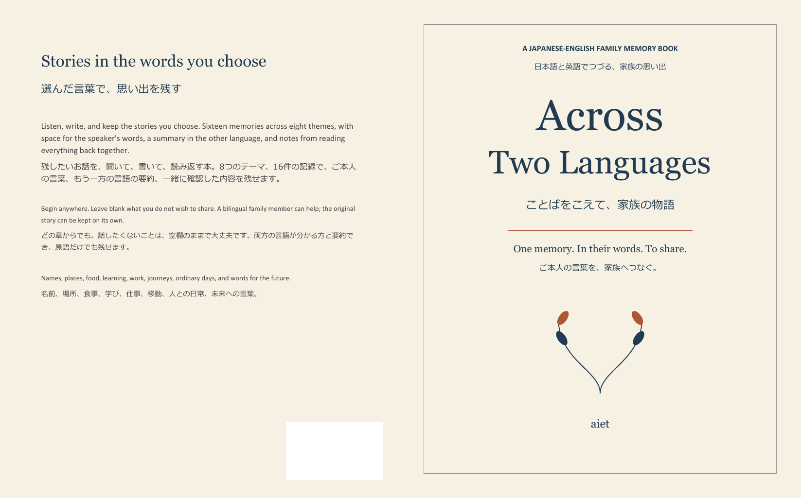 Across Two Languagesの保存済み表紙の表面